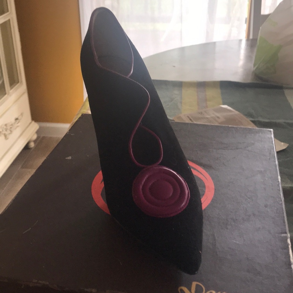 Black Suede with deep purple trim